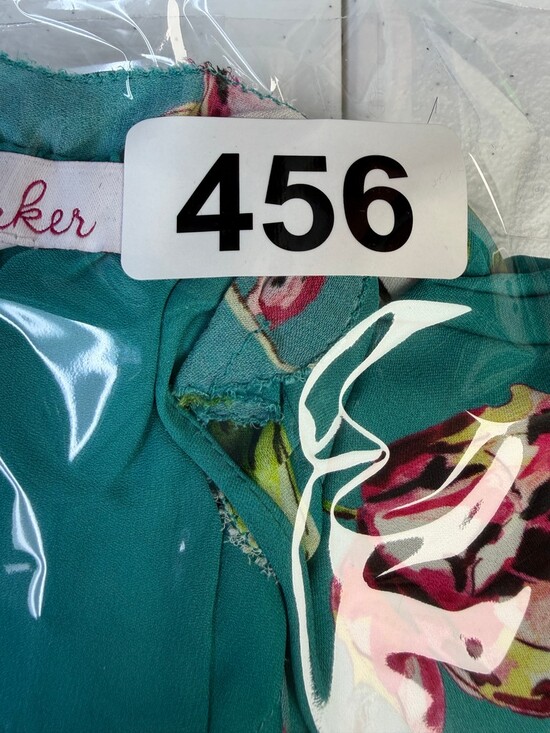 Parker Nolen Dress Womens S Teal Floral Sleeveless V-Neck Midi Smocked - Picture 7 of 7